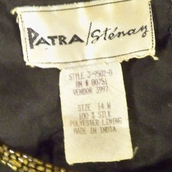 Patra Stenay, Bead, Sequin, Gold Black Dress 14 W - Picture 11 of 11